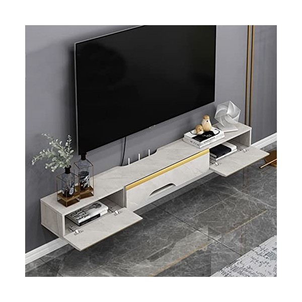 Meuble TV Mural 47,2/59in Meuble TV Flottant avec 2 Portes, étagère Murale pour Console multimédia, étagère de Rangement mult