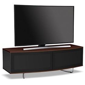 Centurion Supports Caru Noir Brillant et Le Noyer Faisceau-Thru à Distance Facile Super-Contemporain D Conception de Forme de