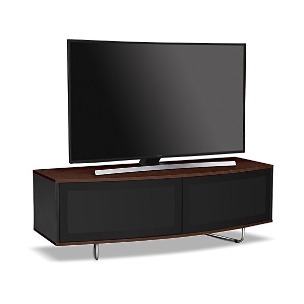 Centurion Supports Caru Noir Brillant et Le Noyer Faisceau-Thru à Distance Facile Super-Contemporain D Conception de Forme de