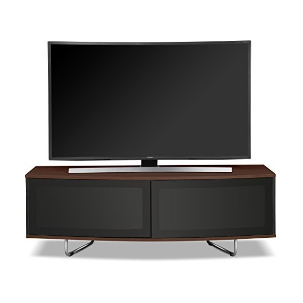 Centurion Supports Caru Noir Brillant et Le Noyer Faisceau-Thru à Distance Facile Super-Contemporain D Conception de Forme de