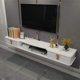 Meuble de télévision Mural Etagère Murale Etagère Flottante Set Coffret décodeur Routeur Lecteur DVD Etagère de Rangement Meu