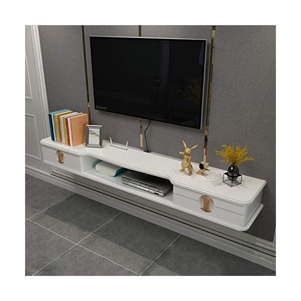 Meuble de télévision Mural Etagère Murale Etagère Flottante Set Coffret décodeur Routeur Lecteur DVD Etagère de Rangement Meu
