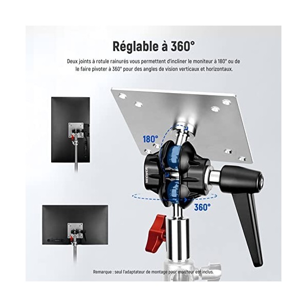 NEEWER Lot de 2 adaptateurs de Montage pour Moniteur avec Support VESA, Adaptateur de Support de lumière en Alliage dalumini