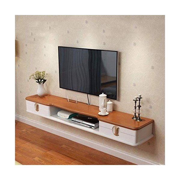 Meuble de télévision Mural Etagère Murale Etagère Flottante Set Coffret décodeur Routeur Lecteur DVD Etagère de Rangement Meu