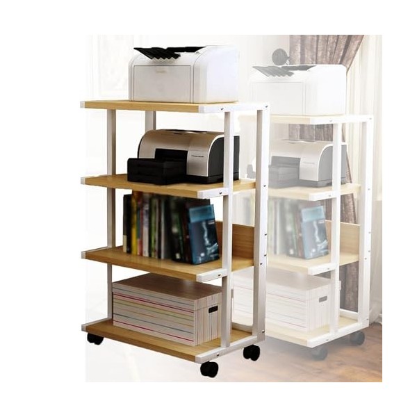 Armoire De Rangement Multimédia, Armoire Audio Vidéo Sur Pied Avec 4 Étagères, Armoire Dangle En Bois, Support Stéréo Multim