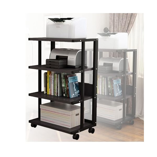 Armoire De Rangement Multimédia, Armoire Audio Vidéo Sur Pied Avec 4 Étagères, Armoire Dangle En Bois, Support Stéréo Multim