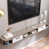 EsEntL Meuble TV Mural Flottant en Bois, Console multimédia TV Murale de 120 cm, étagère Audio et vidéo – Livraison complète 