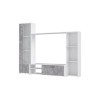 PILVI Meuble TV - Blanc mat et béton gris clair - L 220,4 x P41,3 x H177,5 cm