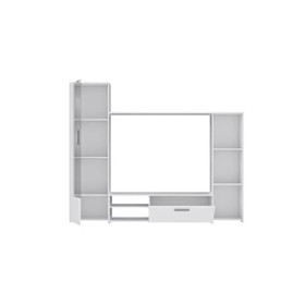 PILVI Meuble TV - Blanc mat - L 220,4 x P41,3 x H177,5 cm