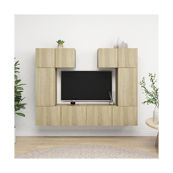 VEEKI Meuble TV, Meuble TV Suspendu, Meuble, Meuble TV avec Rangement，Meuble Industriel, Convient pour Salon ou Chambre, Ense