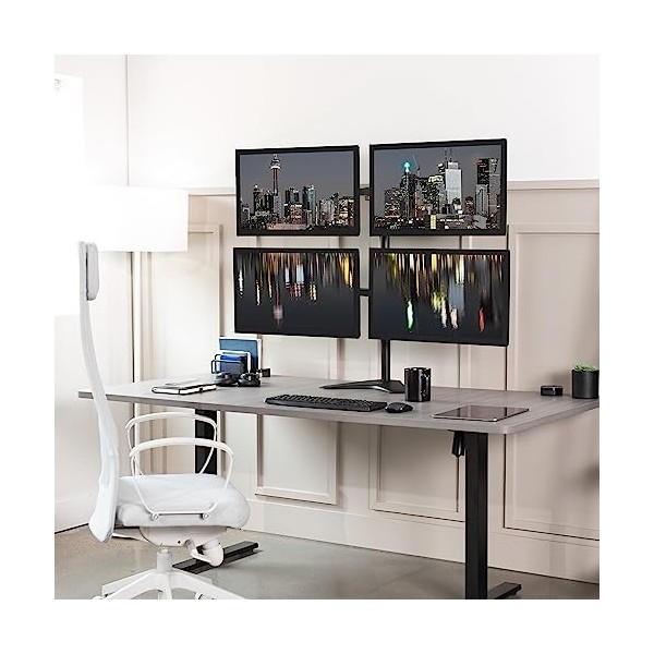 VIVO STAND-V004F Support de Bureau, allié Alliage dacier Aluminium, Noir, Taille Unique