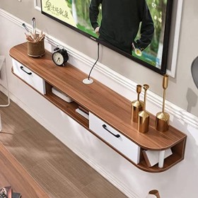 Uvency Meuble Tv Mural 47,2 Pouces Meuble Tv Flottant Moderne, Console Multimédia Pour Centre de Divertissement Mural, Étagèr