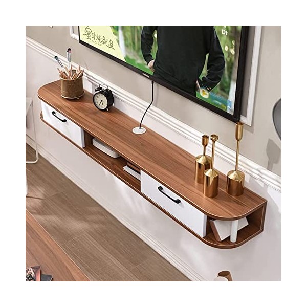 Uvency Meuble Tv Mural 47,2 Pouces Meuble Tv Flottant Moderne, Console Multimédia Pour Centre de Divertissement Mural, Étagèr