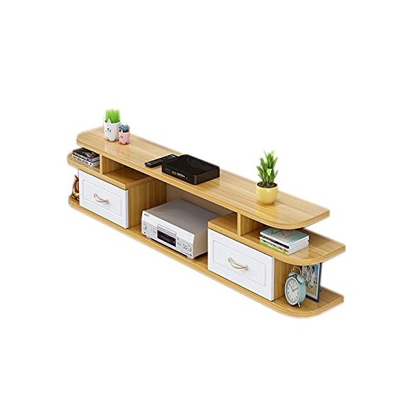 Uvency Console Multimédia Murale Meuble Tv Flottant Étagère de Rangement Hutch Console de Divertissement Étagère de Rangement