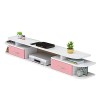 Uvency Console Multimédia Murale Meuble Tv Flottant Étagère de Rangement Hutch Console de Divertissement Étagère de Rangement
