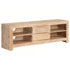 Camerina Meuble TV Bois dacacia Massif 120 x 30 x 40 cm Marron Clair,Meuble TV,Table Basse Couleurs,Table Basse Salon Meuble