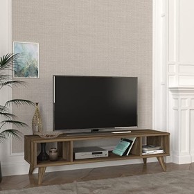 [en.casa] Meuble TV de Salon Support Télé avec Compartiments Ouverts Banc Télévision avec Espace de Rangement Stockage pour C