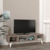 [en.casa] Meuble TV de Salon Support Télé avec Compartiments Ouverts Banc Télévision avec Espace de Rangement Stockage pour C