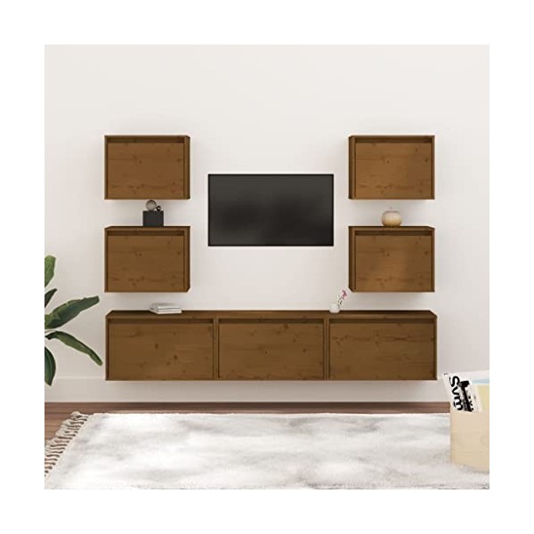 VEEKI Meuble TV, Meuble TV Suspendu, Meuble TV Industriel, Meuble TV Bois, Meuble Chambre, Convient pour Salon ou Chambre, Me