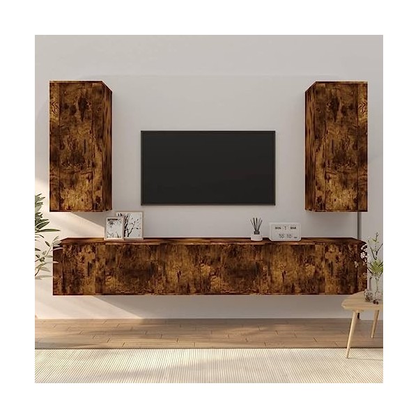 VEEKI Meuble TV, Meuble TV Suspendu, Meuble TV Industriel, Meuble TV Bois, Meuble Chambre, Convient pour Salon ou Chambre, En