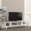 [en.casa] Meuble TV de Salon Support Télé avec Compartiments Ouverts Banc Télévision avec Espace de Rangement Stockage pour C
