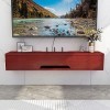 EsEntL Unité de Rangement TV Murale, Meuble TV Flottant en Bois Massif Mat, pour boîtes de câbles de Bureau à Domicile, route