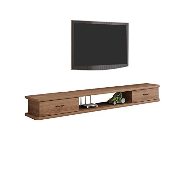 EsEntL Meuble TV Mural Meuble TV Flottant Centre de Divertissement Flottant Mural Étagère de Console multimédia en Bois pour 