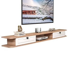 Uvency Meuble Tv Mural Meuble Tv Flottant Étagère de Composants, Console Multimédia Murale, Étagère de Stockageo Vidéo Flotta