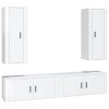 LAPOOH Ensemble de Meubles TV 4 pcs Blanc Brillant Bois dingénierie,Meuble TV,Table TV,Ensemble Meuble TV