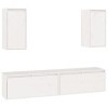 ZEYUAN Meubles TV 4 pcs Blanc Bois Massif de pin,Meuble TV,Table Basse Salon Meuble TV,Table Basse LED Couleurs