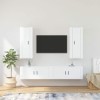 ARKEM Ensemble de Meubles TV 4 pcs Blanc Brillant Bois dingénierie,Meuble TV,Table TV,Ensemble Meuble TV