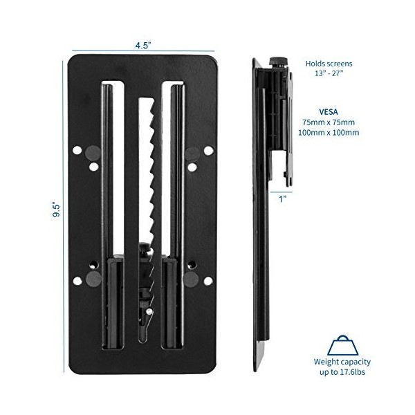 VIVO Support Adaptateur VESA réglable en Hauteur pour écran Individuel jusquà 27" Noir