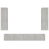 Camerina Ensemble de Meubles TV 4 pcs Gris béton Bois dingénierie,Meuble TV,Table Basse Salon Meuble TV,Table Basse LED Coul