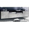 Vladon Buffet Bas Mogan, Meuble TV avec 2 Portes, 1 clapet et 1 Compartiment Ouvert, Noir Mat/Noir Haute Brillance 181 x 39 