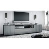 Vladon Buffet Bas Mogan, Meuble TV avec 2 Portes, 1 clapet et 1 Compartiment Ouvert, Noir Mat/Avola-Anthracite 181 x 39 x 35