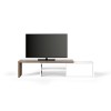 TemaHome Move Tv Table, Noyer placage, Blanc, 203/110 x 35 x 32 cm