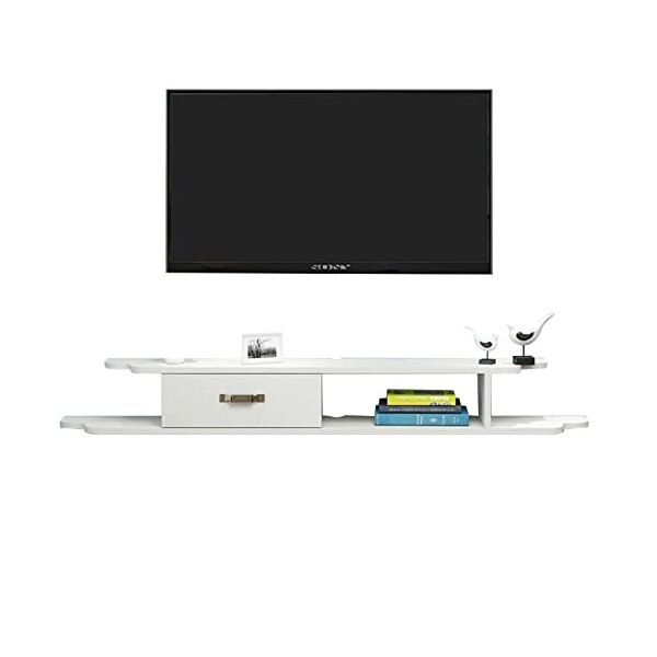 Meuble TV Mural Console multimédia Murale asymétrique, Meuble TV Flottant, étagères de Rangement murales, Meuble TV 47,2/55,1