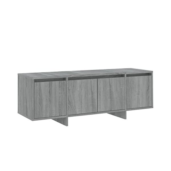 vidaXL Meuble TV Armoire Basse Centre de Divertissement Meuble Stéréo Salon Salle de Séjour Maison Intérieur Sonoma Gris 120x