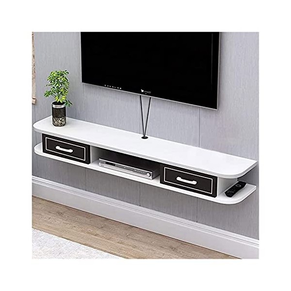Meuble TV flottant Meuble TV flottant Console TV murale Meuble TV Meuble de rangement avec 2 tiroirs Étagère de composant TV 