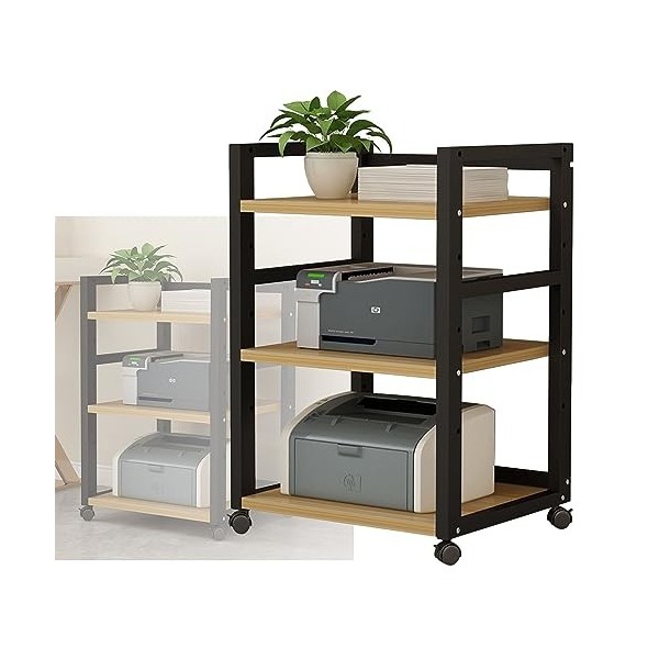 YCOVSFP Meuble De Montage Multimédia AV À 3 Niveaux, Meuble TV De Jeu Et Tour Audio Stéréo avec Étagère en Bois Réglable en H