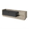 PRICE FACTORY just for you Meuble TV XL 220cm. Collection Cork. Coloris Pin et Gris Anthracite