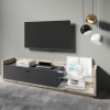 PRICE FACTORY just for you Meuble TV XL 220cm. Collection Cork. Coloris Pin et Gris Anthracite