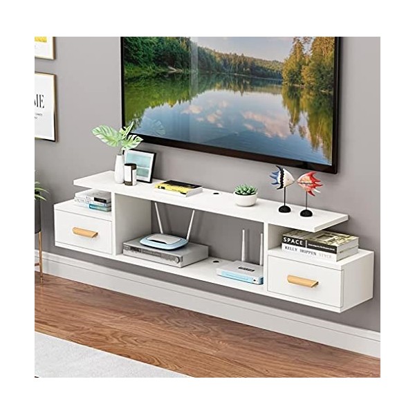 YokIma Meuble TV Flottant Console Multimédia TV Murale Meuble TV Flottant avec étagère de Rangement Ouverte, étagère Murale p