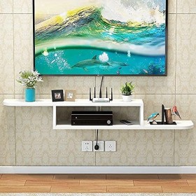 Meuble TV Suspendu, Meuble TV Flottant, Meuble TV Mural pour Étagère de Routeur Stockage de Décodeur DVD/C/150Cm B 100Cm 