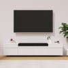 RCBDBSM Meuble TV, Meuble Bas avec Trois Portes et Espace de Rangement Unique en Noir Brillant, Design Intemporel en Blocs de