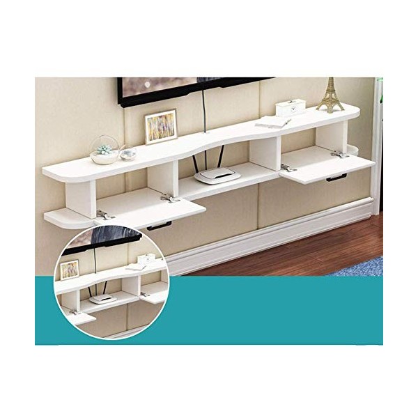 Meuble TV Meuble TV Flottant Meuble Meuble TV Meuble TV Mural Multifonctionnel Rack Salon et Chambre Décodeur Suspendu Étagèr