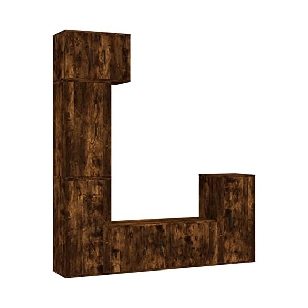 ARKEM Ensemble de Meubles TV 5 pcs Chêne fumé Bois dingénierie,Meuble Bas Salon,Meubles De Salon TV,Meuble TV Longueur
