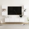 Tidyard Ensemble de Meubles TV Suspendu Salon Meuble TV Mural Meuble TV Flottant 6 pcs Blanc Aggloméré