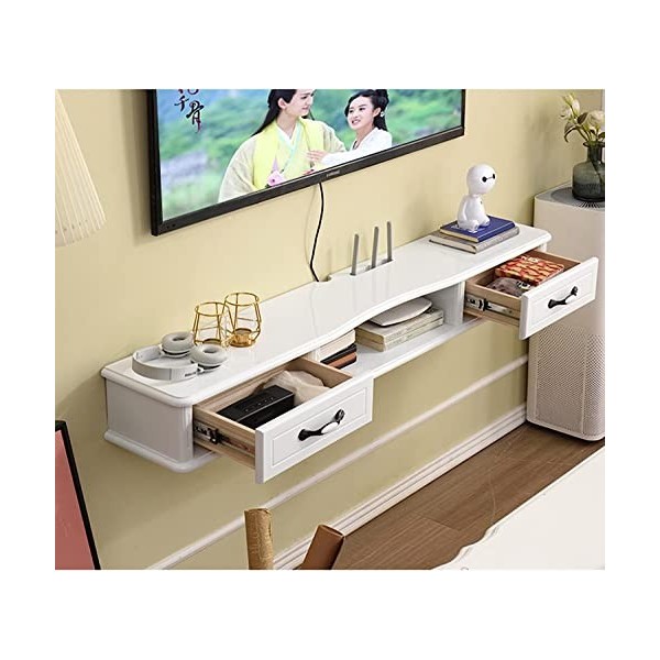 MABIBI Meuble TV mural flottant - Support TV mural - Console multimédia - Avec rangement/étagère vidéo pour Xbox - Multicolor