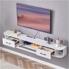 Meuble de télévision flottant à fixation murale, support de télévision de divertissement Mediao Console vidéo pour salon/blan